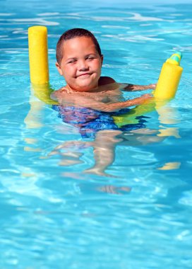 Boy in pool clipart