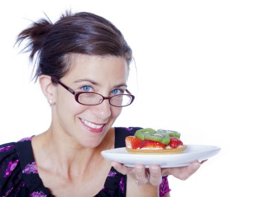 Woman with tart clipart