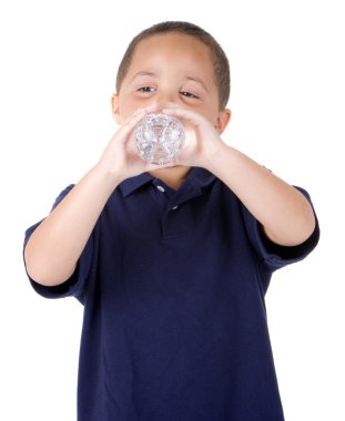 Boy with water bottle clipart