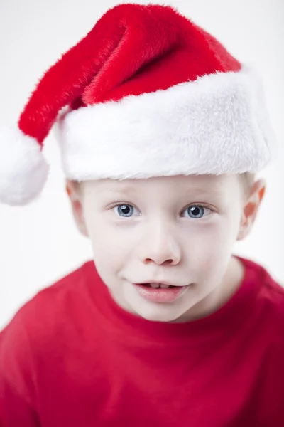 Niño en sombrero de Santa — Foto de Stock