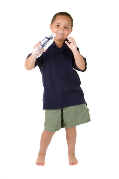 Junge mit Wasserflasche — Stockfoto