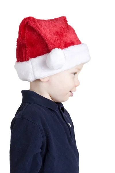 Pojke i santa hatt — Stockfoto