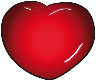 Red valentines day heart vector clip art