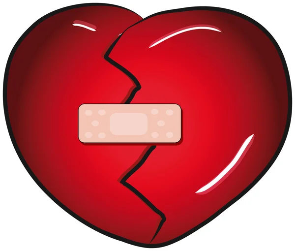 stock vector Broken heart with a band aid vector clip art