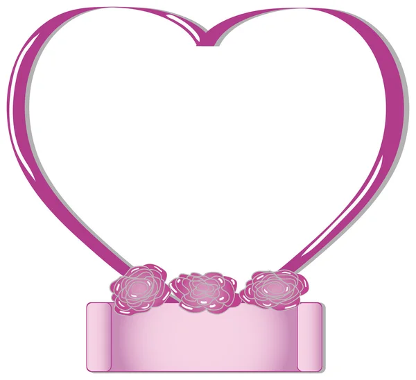 ピンクのバレンタイン ハート フレーム — ストックベクタ