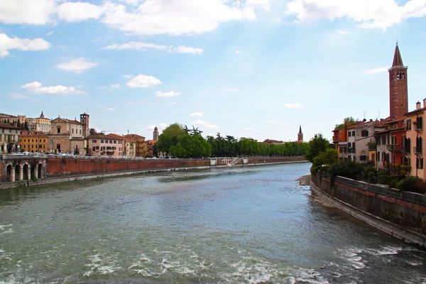 Verona along the river Adige, Italy — Stock Photo, Image