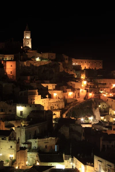 Night view of Matera, Italy — Stock Photo, Image
