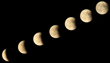 Phases of a lunar eclipse clipart