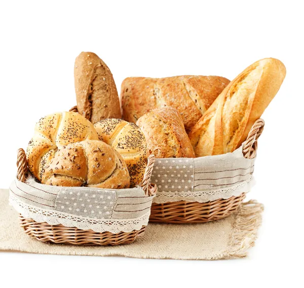 Chleby v košíku Stock Snímky