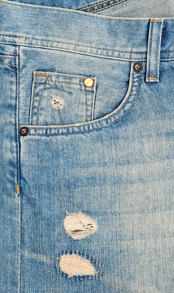 Blå jeans ficka. — Stockfoto