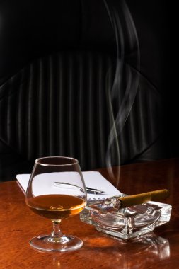 Cognac and Cigar clipart