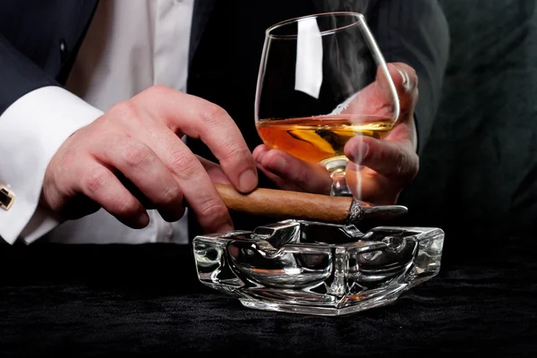 Cigar and Cognac — Stock Photo, Image