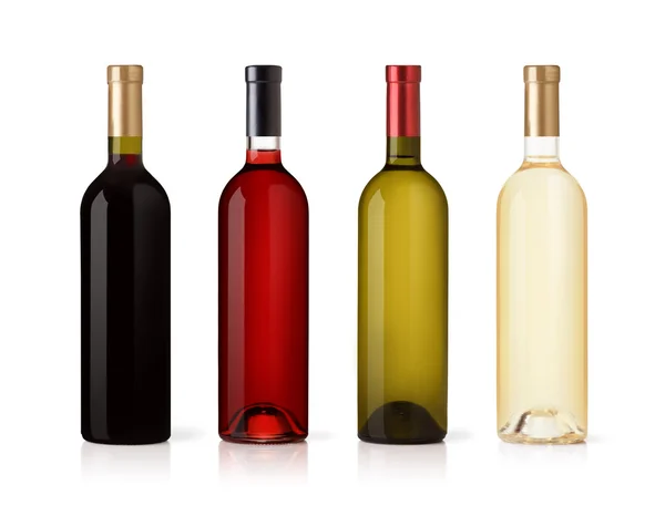 Conjunto de garrafas isoladas sobre fundo branco — Fotografia de Stock