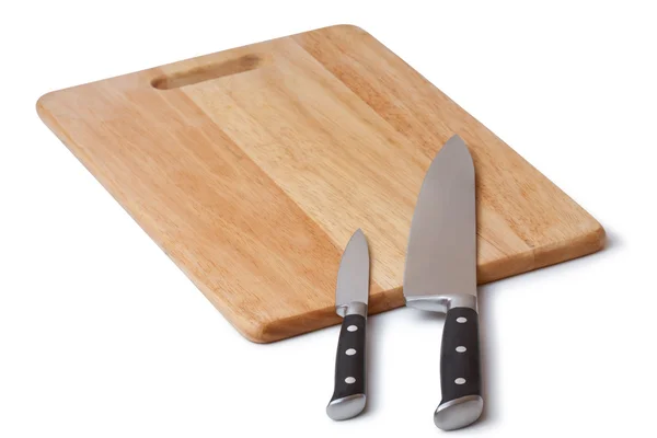Tabell kniv och skärbräda — Stockfoto