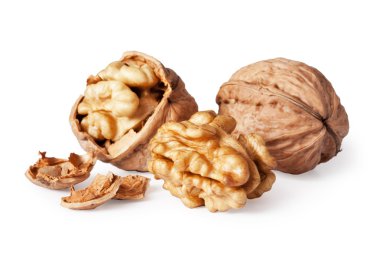 Walnut and a cracked walnut clipart