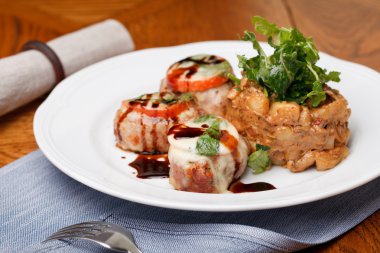 Pork Medallions with sauce clipart