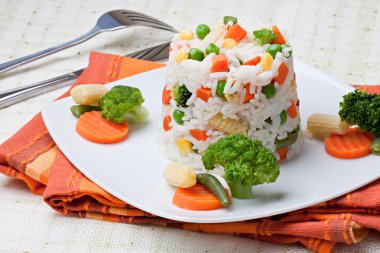 Rice and vegetables clipart