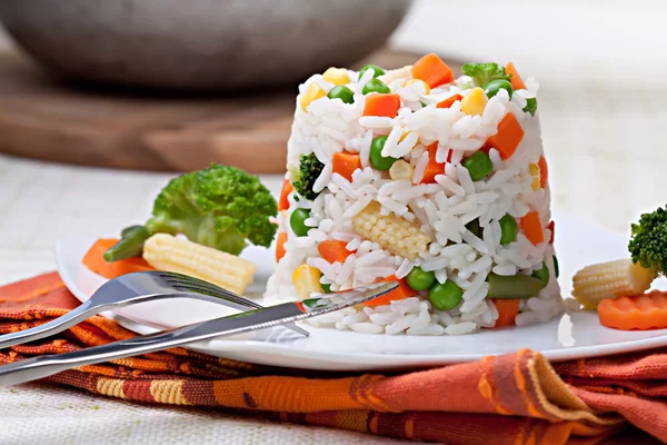 Rijst en groenten — Stockfoto