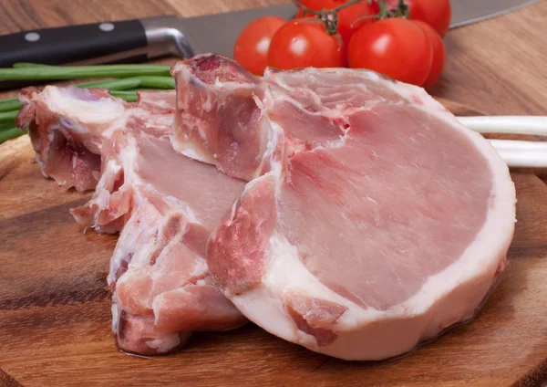 Costeleta de porco cru — Fotografia de Stock