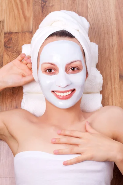 stock image Woman with cosmetic mask