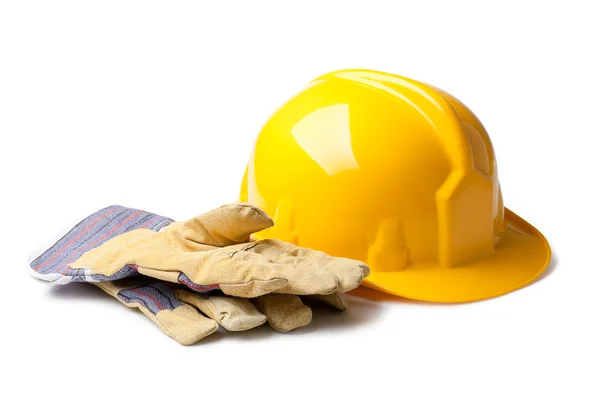 Hard Hat And Leather — Stock Photo, Image