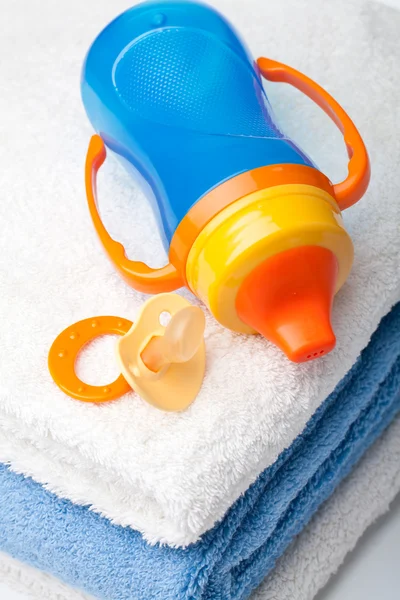 Bottle and pacifier — Stock Photo, Image