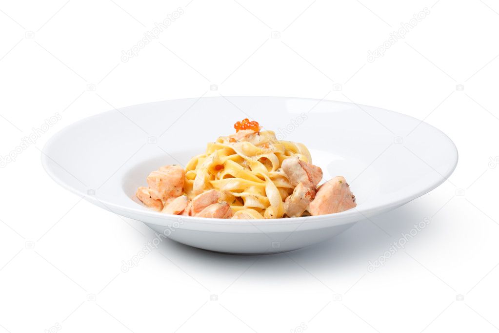 Fettuccine with salmon