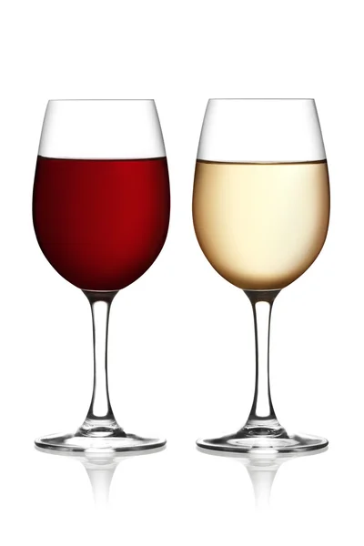 stock image Glass of red and white wine