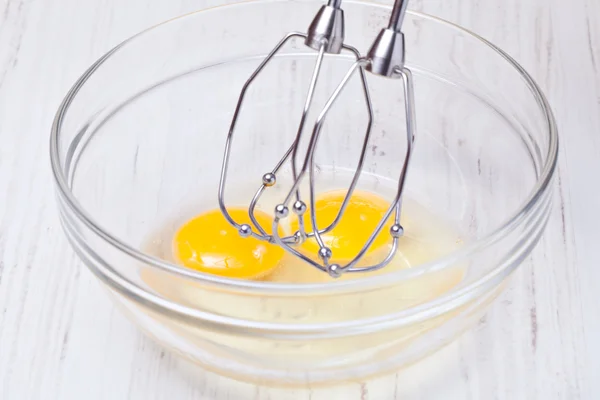 stock image Wire whisk and eggs