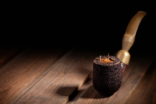 stock image Wooden Pipe and Tobacco