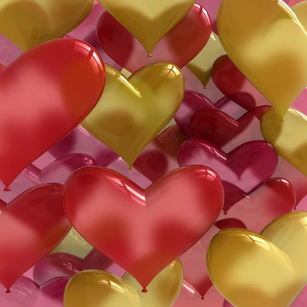 Coração em forma de balões de amor — Fotografia de Stock