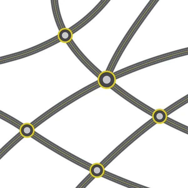 Netz aus asphaltierten Straßen — Stockvektor