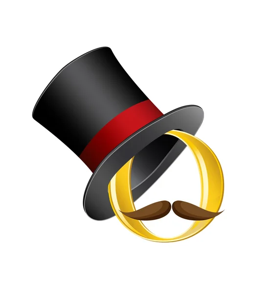 Cirkel in hoge hoed — Stockvector