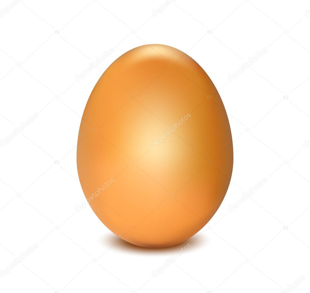 Standing straight brown chicken egg