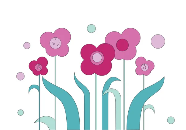 Ritning blommönster i en tecknad stil — Stock vektor