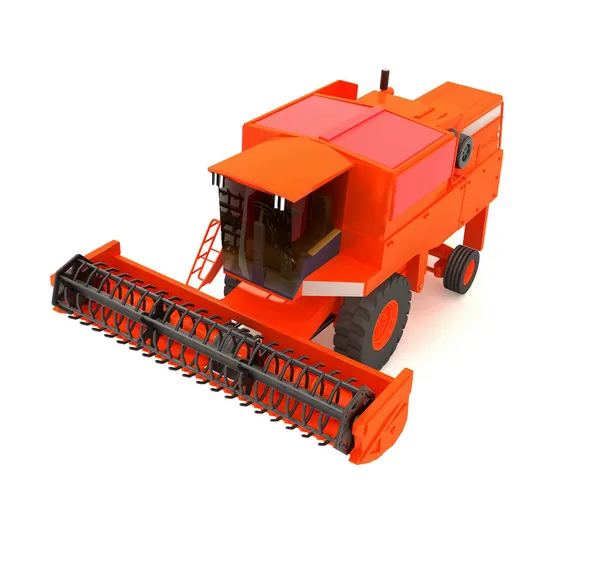 Red agricultural combine-harvester — Stock Photo, Image