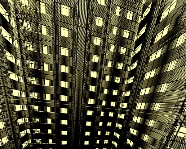 Multistoried gebouw met windows — Stockfoto