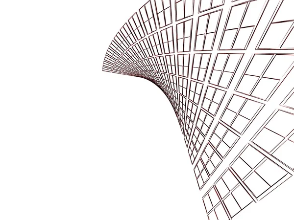3D la imagen de la abstracción arquitectónica. Una pared de un edificio con ventanas —  Fotos de Stock