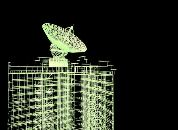 Абстрактное архитектурное 3D строительство — стоковое фото