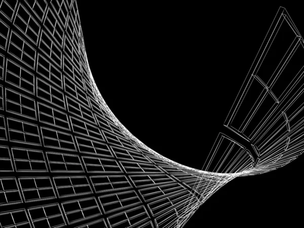 Abstrakte architektonische 3D-Konstruktion — Stockfoto