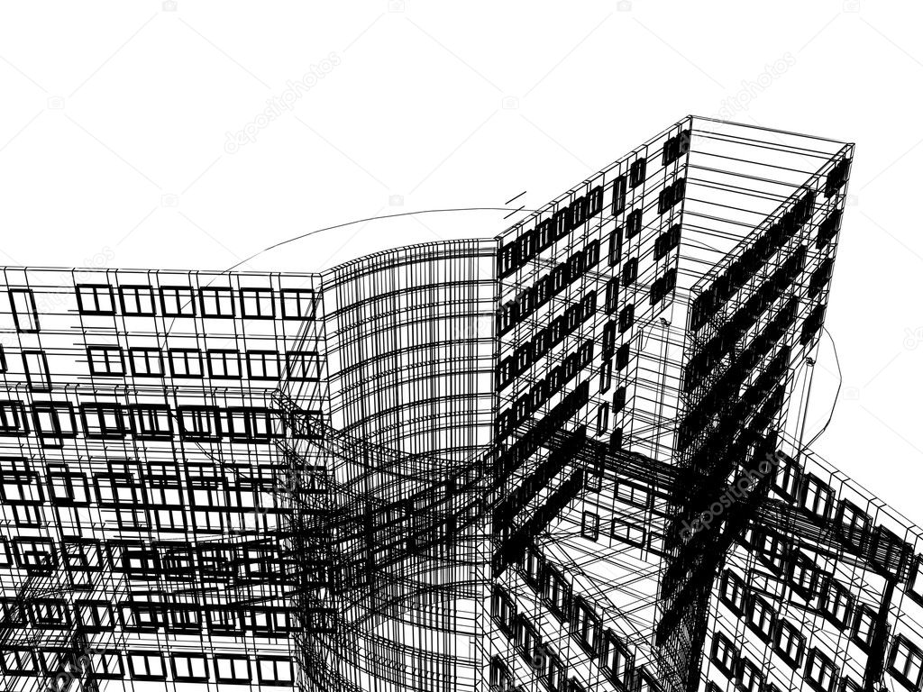 Abstract architectural 3D construction