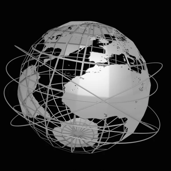 Globe art on the black background — Stock Photo, Image