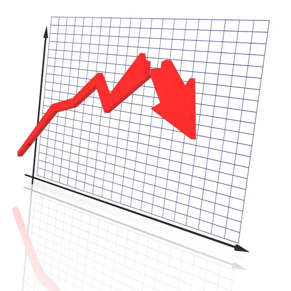 Red crash diagram — Stock Photo, Image