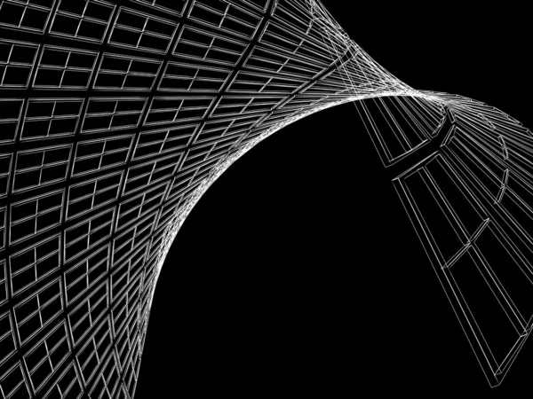 Construcción 3D arquitectónica abstracta — Foto de Stock