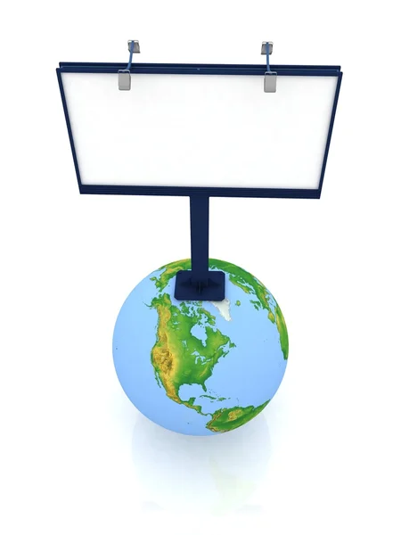 Panneau d'affichage extérieur sur le globe — Photo