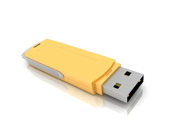 Unidade de armazenamento USB isolada no branco — Fotografia de Stock