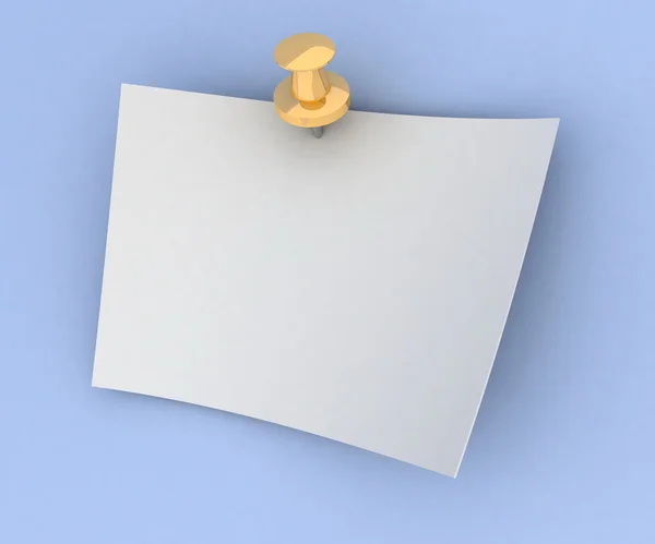 Blatt Papier auf dem Knopf — Stockfoto