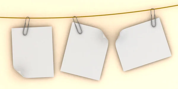 Paper are hanging in the row — Stock Photo, Image