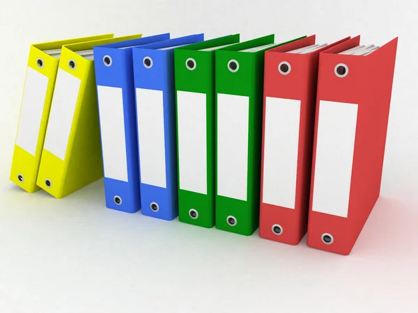Row of folders for papers — Stock Photo, Image