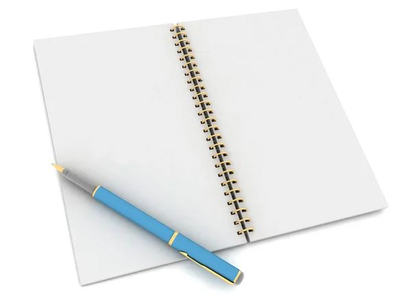 Pluma y cuaderno — Foto de Stock